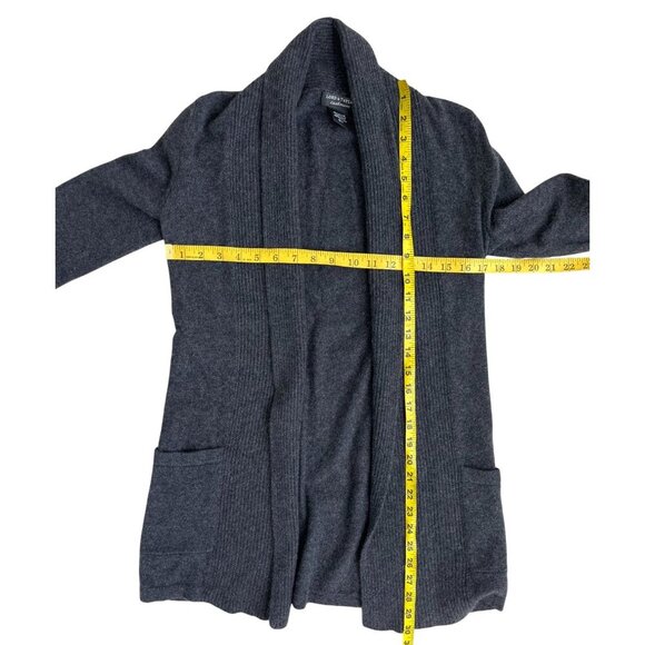 LORD & TAYLOR 100% Cashmeree Charcoal Gray Open Front Cardigan Sweater XS - Picture 10 of 10